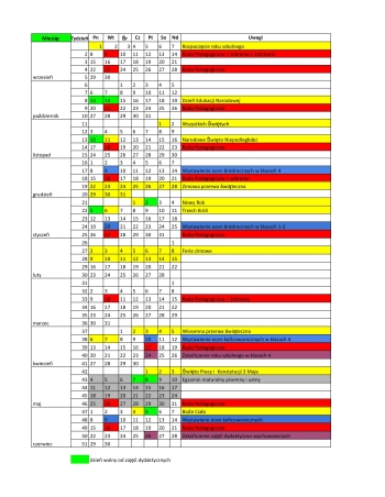 Kalendarz roku szkolnego 2025.26