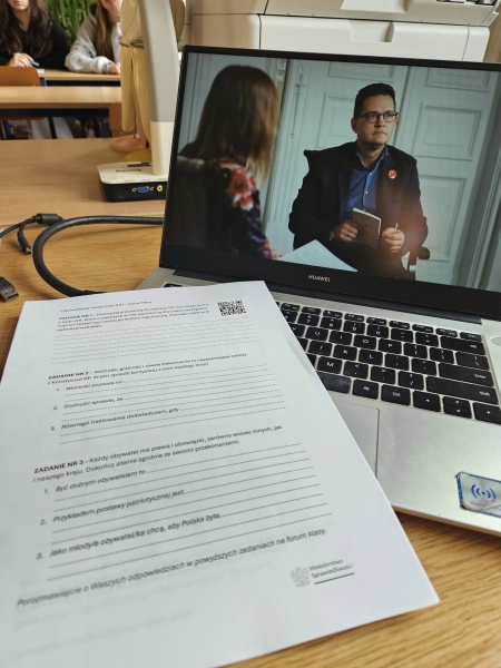 Udział uczniów w ogólnopolskim projekcie z eduakcji obywatelskiej 